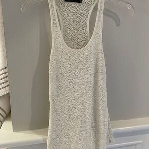 "Twenty" brand white tank top with woven design size XS